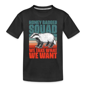 Retro Honey Badger Squad pour un miel fanatique de Ratel - T-shirt bio Premium Enfant - noir - Devant