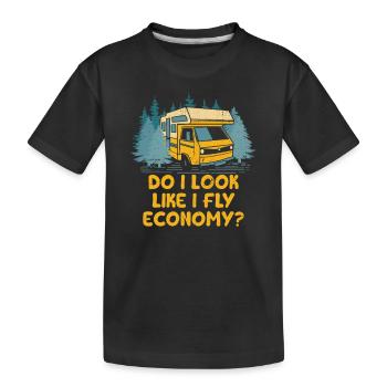 I Fly Economy Road Trip Drôle d’aventure Humour - T-shirt bio Premium Enfant - noir - Devant