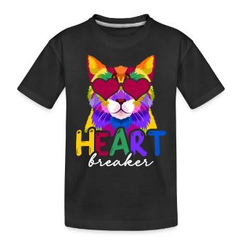 Anti-valentinstag Single Herzensbrecher - Kinder Premium Bio T-Shirt - Schwarz - Vorne