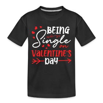 Single Sein Am Valentinstag Herzen Solo Celebrant - Kinder Premium Bio T-Shirt - Schwarz - Vorne