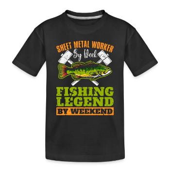 Travailleur de la tôlerie par semaine Mécanicien soudeur de pêche - T-shirt bio Premium Enfant - noir - Devant