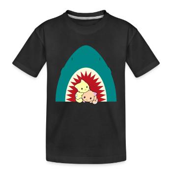 Chat mangeur de requins - T-shirt bio Premium Enfant - noir - Devant