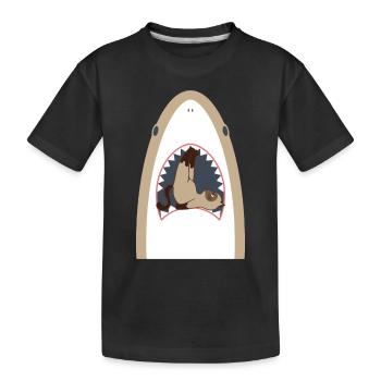 Chat mangeur de requins - T-shirt bio Premium Enfant - noir - Devant
