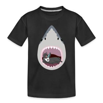 Chat mangeur de requins - T-shirt bio Premium Enfant - noir - Devant