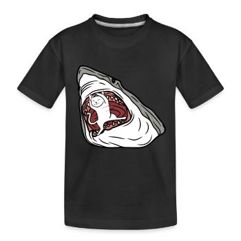 Chat mangeur de requins - T-shirt bio Premium Enfant - noir - Devant