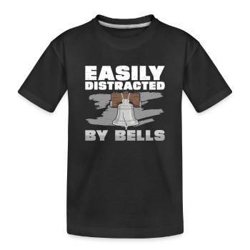 Easily Distracted By Funny Bell Ringing Hobby A - Kids' Premium Organic T-Shirt - black - Front