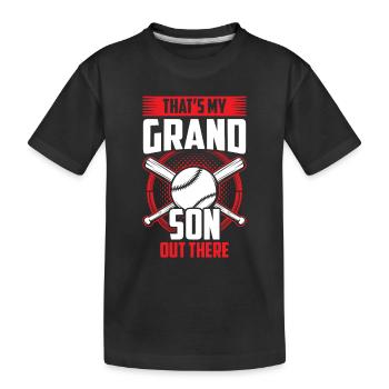Voici mon petit-fils qui joue au baseball - T-shirt bio Premium Enfant - noir - Devant