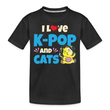 J’adore la K-Pop | Anime | Corée du Sud | Musique pop - T-shirt bio Premium Enfant - noir - Devant