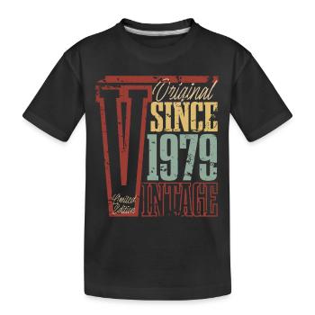 1979 Geburtstag Geburtsjahr Baujahr Vintage Retro - Kinder Premium Bio T-Shirt - Schwarz - Vorne