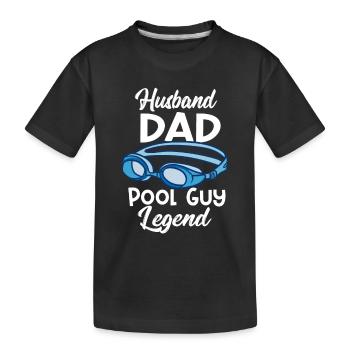 Mari Papa Piscine Guy Légende Nageurs - T-shirt bio Premium Enfant - noir - Devant