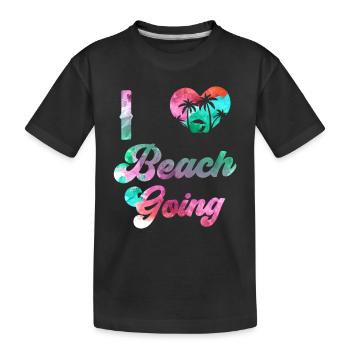 J’adore les vacances à la plage les amateurs de plage plage la plage - T-shirt bio Premium Enfant - noir - Devant