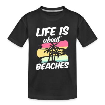 La vie se compose de plages vacances plage plage - T-shirt bio Premium Enfant - noir - Devant