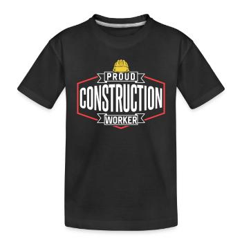 Fier travailleur de la construction Équipe de chantier Travail d’équipe - T-shirt bio Premium Enfant - noir - Devant