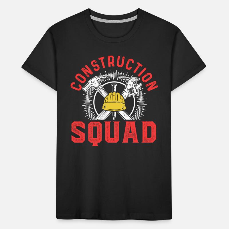 Bautrupp Team Baustelle Teamwork Bauarbeiter Bau Kinder Premium Bio T-Shirt