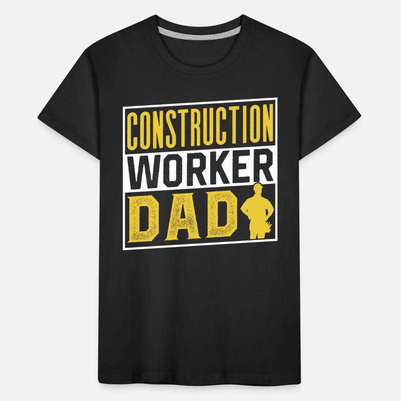 Construction worker father teamwork construction site construction team Kids' Premium Organic T-Shirt