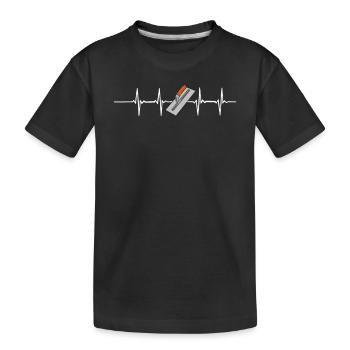 Truelle en béton Heartbeat Funny Cement Mason - T-shirt bio Premium Enfant - noir - Devant