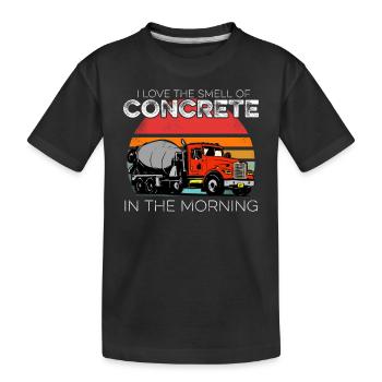 Ich liebe den Geruch von Beton Lustiger Zementmaurer - Kinder Premium Bio T-Shirt - Schwarz - Vorne