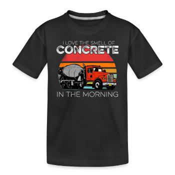 Ich liebe den Geruch von Beton Lustiger Zementmaurer - Kinder Premium Bio T-Shirt - Schwarz - Vorne