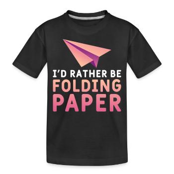 Origami Paper Flyer Paper Art Pilot - Kids' Premium Organic T-Shirt - black - Front