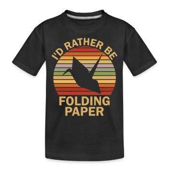 Origami Paper Flyer Paper Art Pilot - Kids' Premium Organic T-Shirt - black - Front