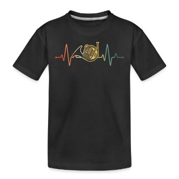 Waldhorn Waldhornspieler Waldhornist - Kinder Premium Bio T-Shirt - Schwarz - Vorne