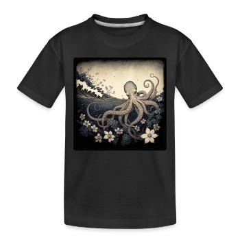 Oktopus - Kinder Premium Bio T-Shirt - Schwarz - Vorne