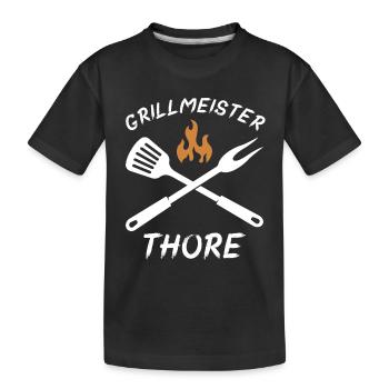 Grillmeister Thore - Kinder Premium Bio T-Shirt - Schwarz - Vorne