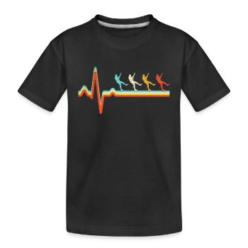 Klettern Retro Herzschlag - Kinder Premium Bio T-Shirt - Schwarz - Vorne