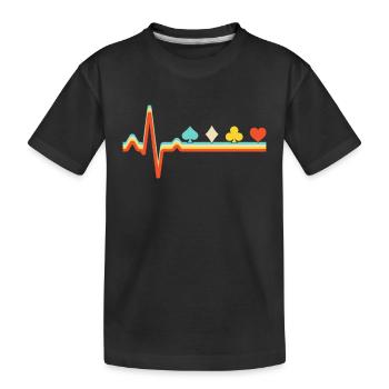 Poker Rétro Battement de cœur - T-shirt bio Premium Enfant - noir - Devant