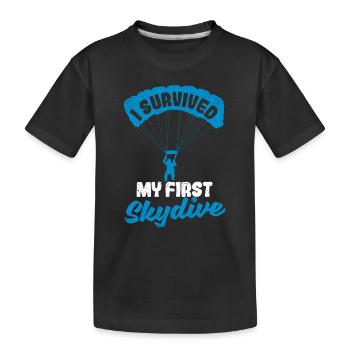 J’ai survécu à mon premier parachutisme - T-shirt bio Premium Enfant - noir - Devant