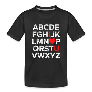 Je t’aime Alphabet - T-shirt bio Premium Enfant - noir - Devant