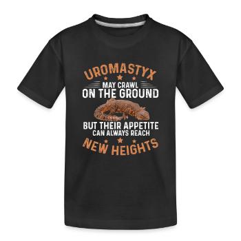 Uromastyx Appetite Reach New Heights Funny Dabb - Kids' Premium Organic T-Shirt - black - Front