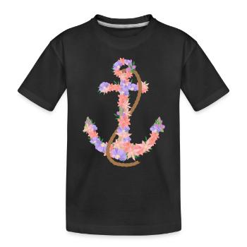Capitaine de fleurs d’ancre - T-shirt bio Premium Enfant - noir - Devant