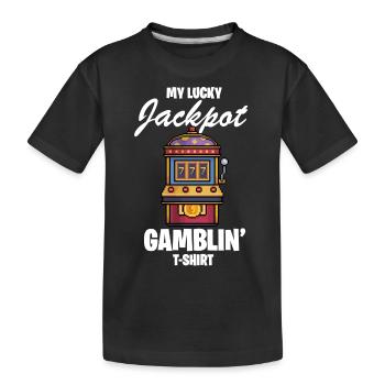 Slot Machine, Gambling, Slot Machine - Kids' Premium Organic T-Shirt - black - Front