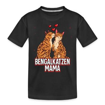 Bengalkatzen Mama - Kinder Premium Bio T-Shirt - Schwarz - Vorne