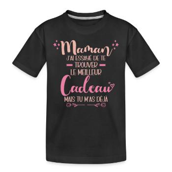 Meilleure Maman Cadeau Anniversaire Humour - T-shirt bio Premium Enfant - noir - Devant