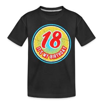 18 It's My Birthday Birthday Boy Eighteen - Kids' Premium Organic T-Shirt - black - Front