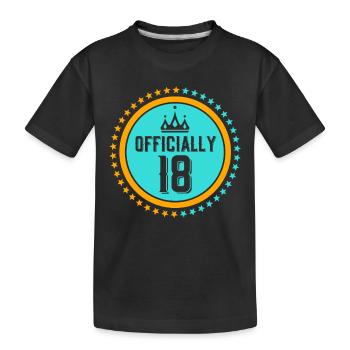 Official 18th birthday eighteen birthday child - Kids' Premium Organic T-Shirt - black - Front