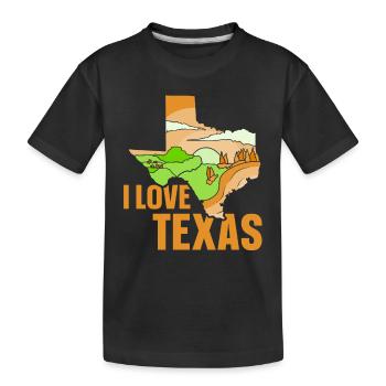 Ich Liebe Texas Stolz Texaner Texanisch Sprüche - Kinder Premium Bio T-Shirt - Schwarz - Vorne