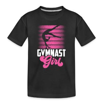 Turnerin Gymnastin Mädchen Turnen Gymnastik - Kinder Premium Bio T-Shirt - Schwarz - Vorne