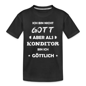 Konditor Geschenk Spruch - Kinder Premium Bio T-Shirt - Schwarz - Vorne