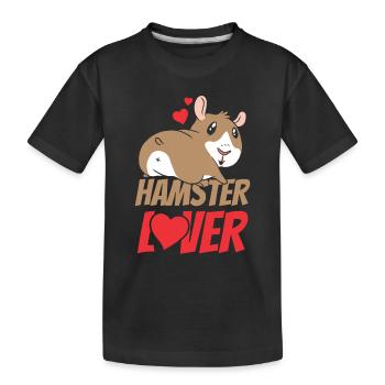 Hamsterliebhaber Süß Hamster Haustier Besitzer - Kinder Premium Bio T-Shirt - Schwarz - Vorne