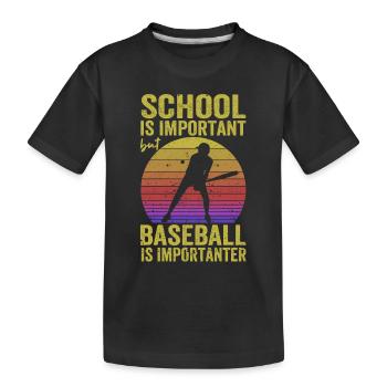 L’année d’école est importante, mais le baseball - T-shirt bio Premium Enfant - noir - Devant