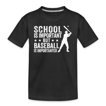 L’école est importante, mais le baseball est toujours important - T-shirt bio Premium Enfant - noir - Devant
