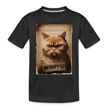 Cat wanted - Kids' Premium Organic T-Shirt - black - Front