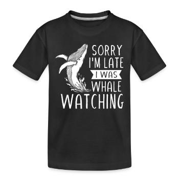 Baleines, baleines, observation des baleines, observation des baleines - T-shirt bio Premium Enfant - noir - Devant