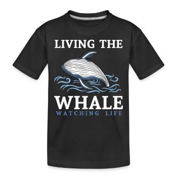 Baleines, baleines, observation des baleines, observation des baleines - T-shirt bio Premium Enfant - noir - Devant