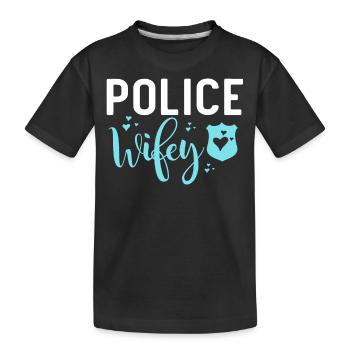 Policeman Costume - Kids' Premium Organic T-Shirt - black - Front