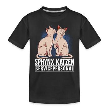 Sphynx Katze - Kinder Premium Bio T-Shirt - Schwarz - Vorne