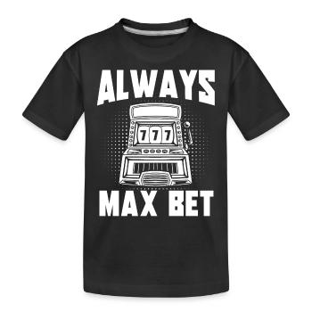Slot machine, Player, Gambling - Kids' Premium Organic T-Shirt - black - Front